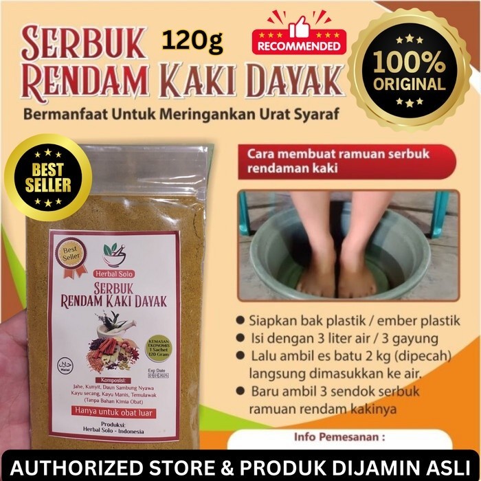 [HKR] Ramuan Burenka Rempah Kaki Serbuk Rendam Kaki Dayak Herbal Solo 120g