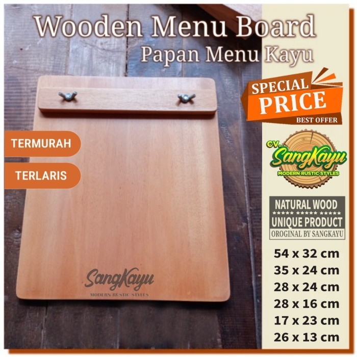 

Menu board kayu papan menu kayu 28x24cm display menu display wooden - 26 x 13 cm