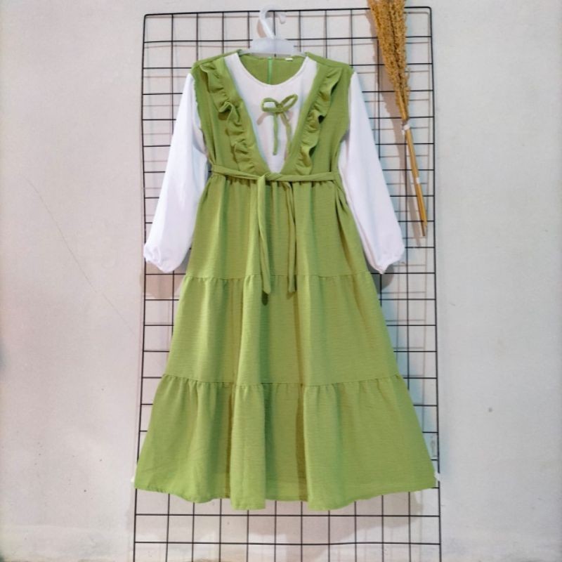 Gamis Dress Lebaran Murah Premium Kekinian / GAMIS MODEL KHANZA BAHAN CRINKLE AIR FLOW