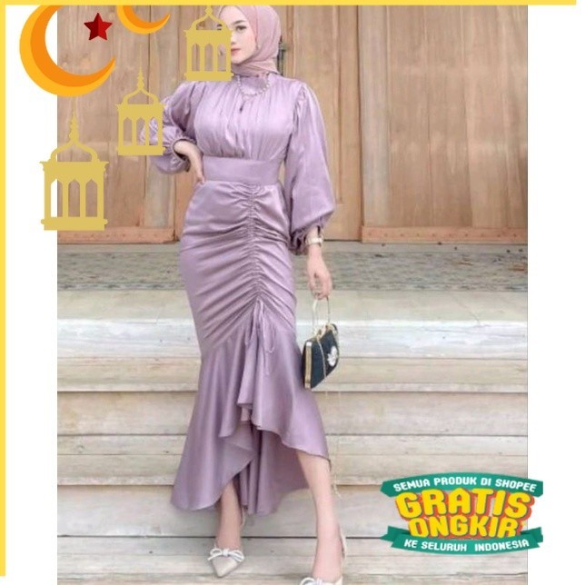 Gamis Pesta / Maxy Dress / Dress Viral / Gamis Kondangan / Dress Serut Terbaru / Dress Serut Wiru/ a
