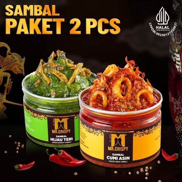 

Paket Sambal Mr.Crispy/Paket Sambal 2 Pcs(Bebas Pilih B) - IKAN ASIN, IKAN ASIN