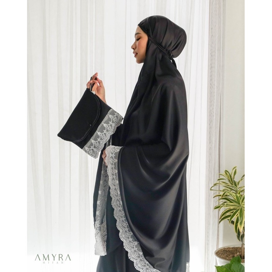 Exclusive Ramadan Luxury Lace Silk Mukena  AA005 - White