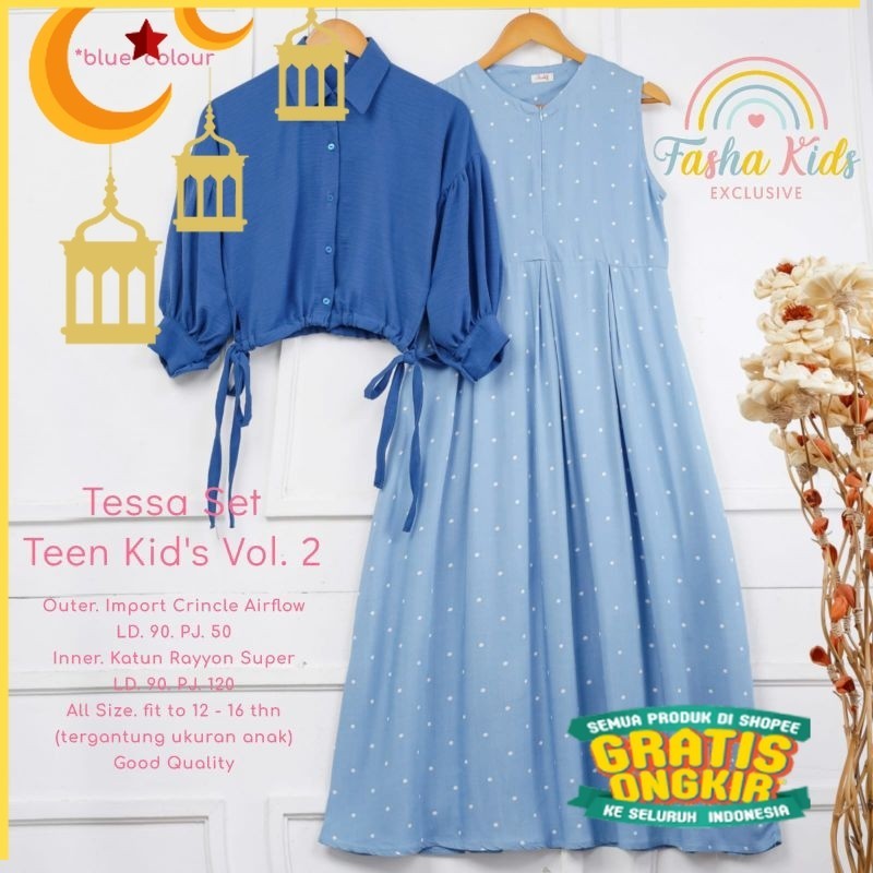 SET GAMIS KIDS BY FASHA / SHANUM SET / TESSA SET By FASHA / AMIDA SET / SYARIFAH SET/Maron merah bat