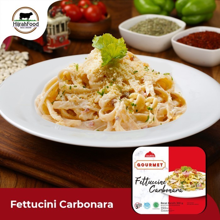 

Laukita Gourmet Fettucine Carbonara Siap Saji Praktis Frozen Food Halal 300 gram