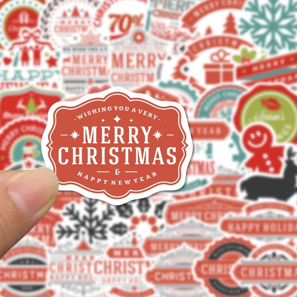 

PROMO 25 pcs Stiker Dekorasi Natal Tahan Air Untuk notebook hello.nuza