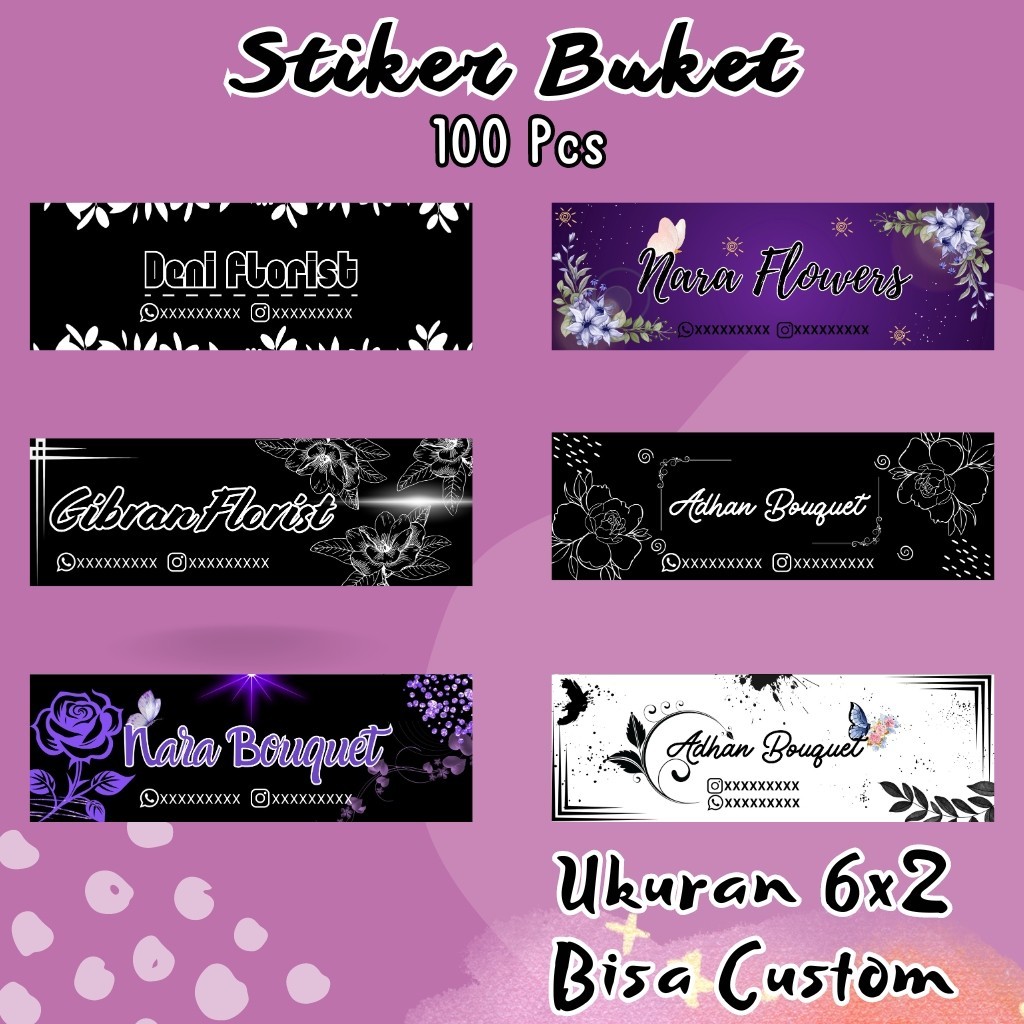 

(100 pcs) STIKER LABEL BUKET CUSTOM - Sticker Bouquet - Label Buket - Siker Buket