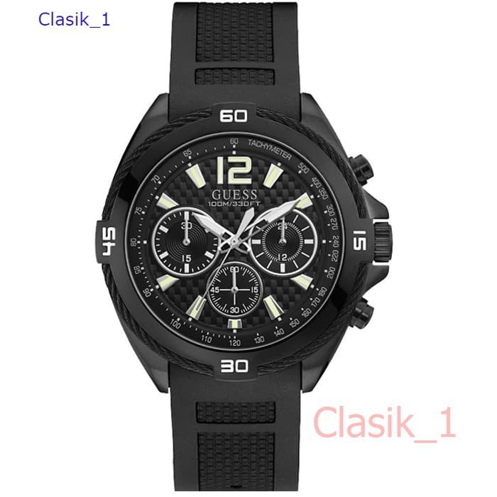 Original 100% GUESS W1168G2 Surge - Jam Tangan Pria - Hitam