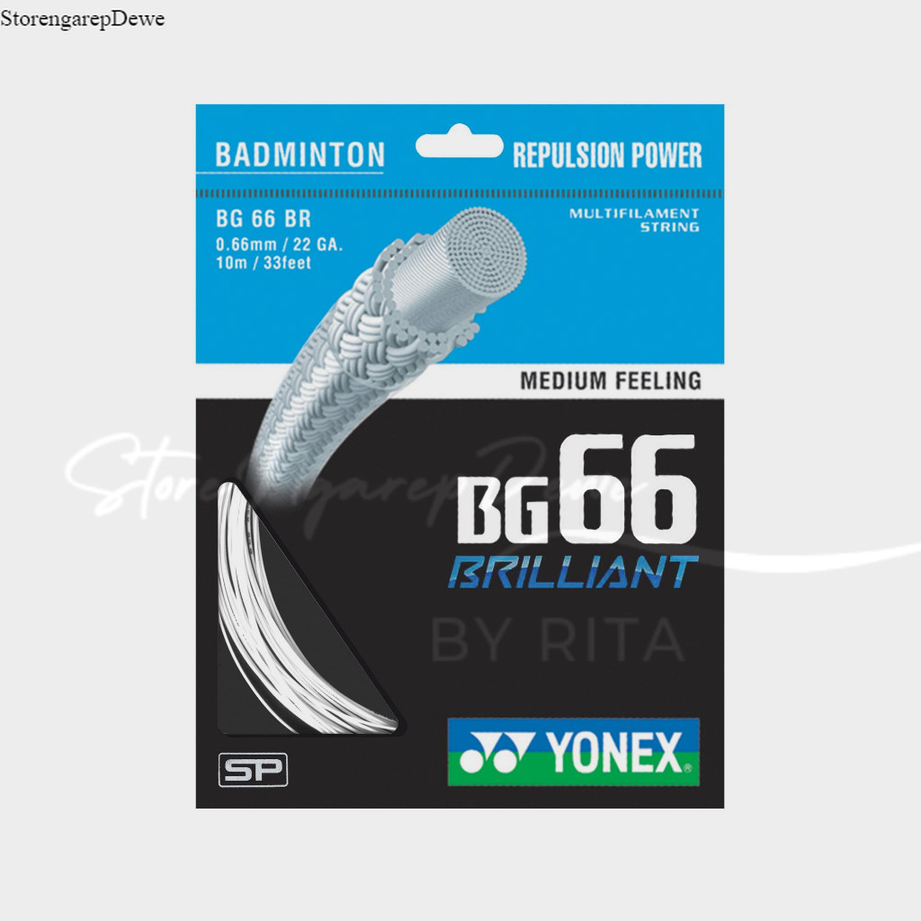 YONEX Badminton String BG 66 Brilliant ori seperti gambar medium feeling BG 66 brillant ori seperti 