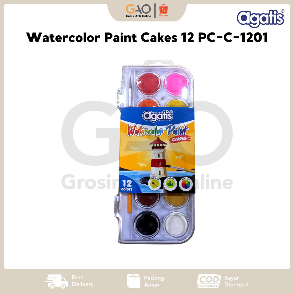 

Watercolor Paint Cakes 12 Agatis 12Warna PC-C-1201