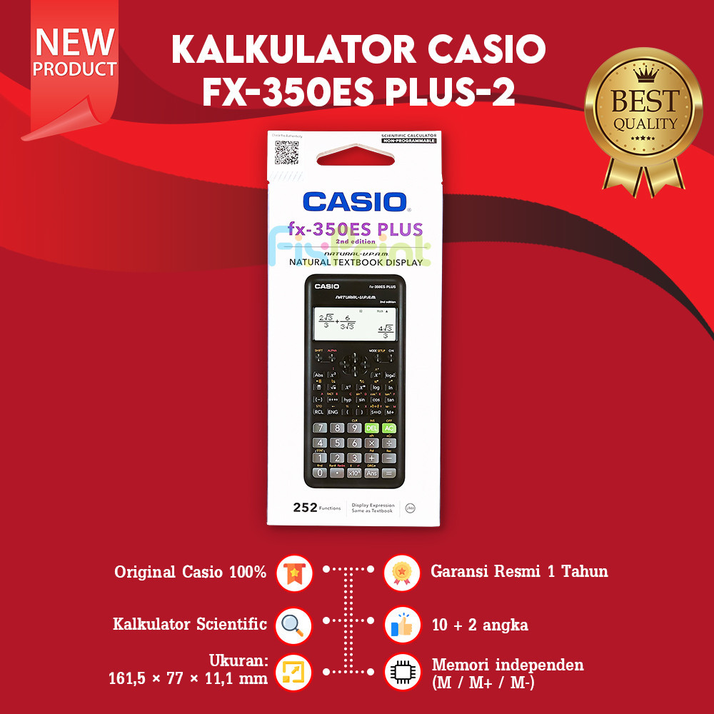 

Calculator Casio fx 350ES PLUS-2 Scientific Kalkulator Ilmiah Original