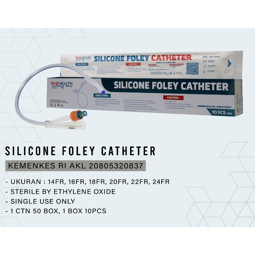 Onehealth Silicone Foley Catheter Kateter Urine Silikon - satuan/PCS
