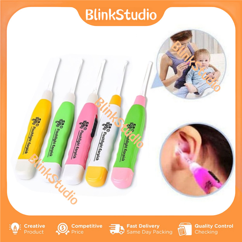 BlinkStudio 5PCS Alat Pembersih Telinga Flash Light Earpick Sendok Penggali Telinga Kartun LED Sendo
