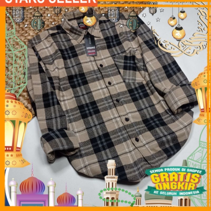 Kemeja Flanel Original Pria Lengan Panjang Premium Kemeja Lengan Panjang Unisex Hem Flannel Baju Fla