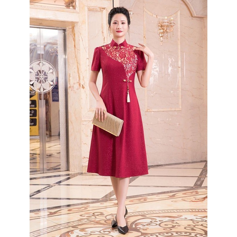 Gaun Baru, Gaun Pengantin Merah Premium, Tampilan Mama Bergaya, Gaun Mewah Yang Terlihat Muda