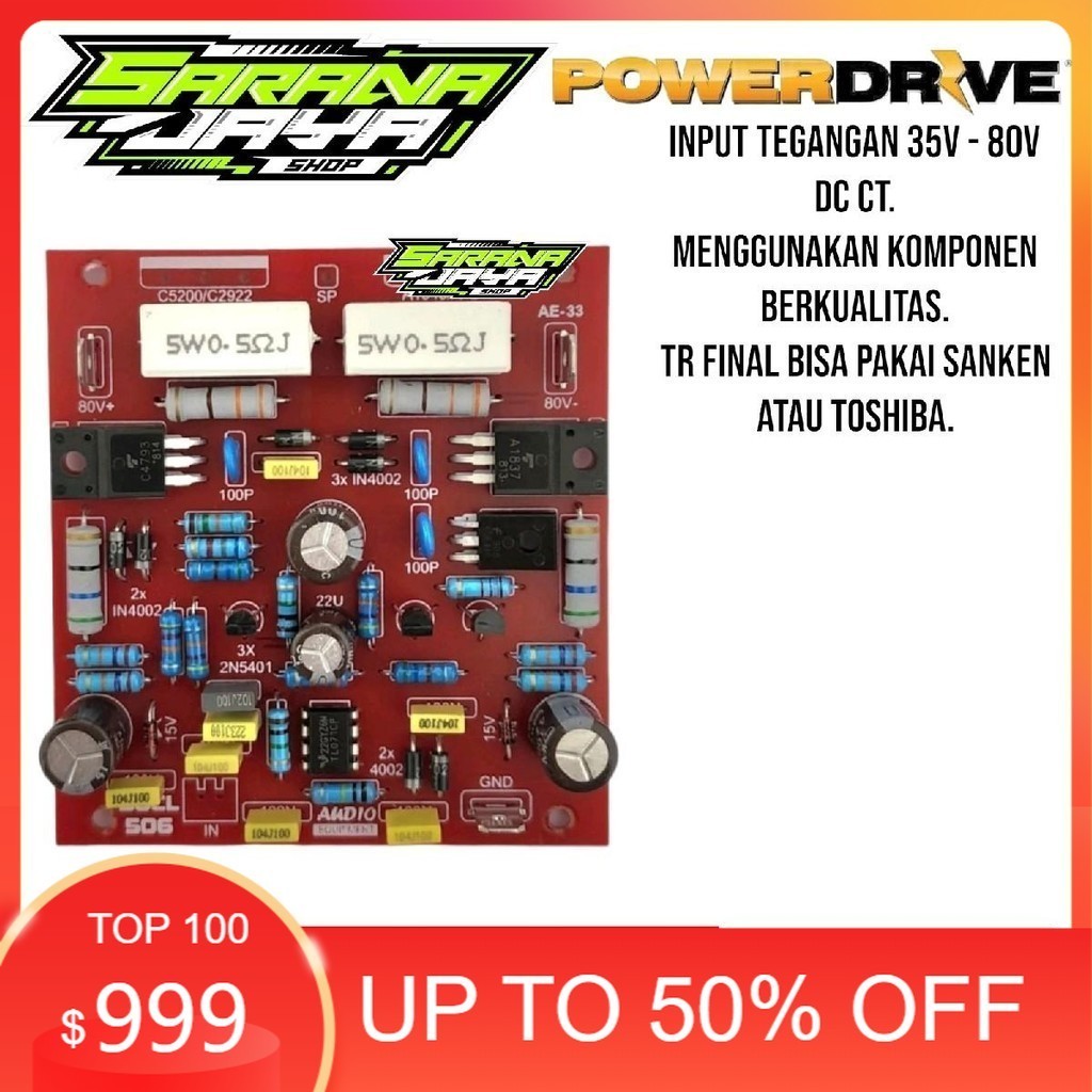 KIT DRIVER Amplifier SOCL 506 500W PCB BIASA mono