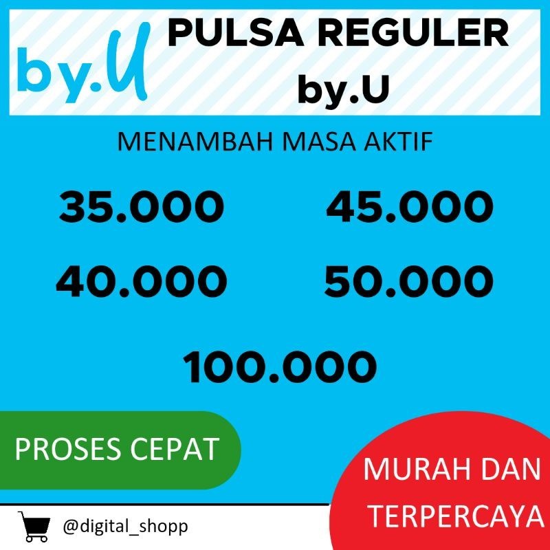 Pulsa byU 35k 40k 45k 50k 100k Termurah