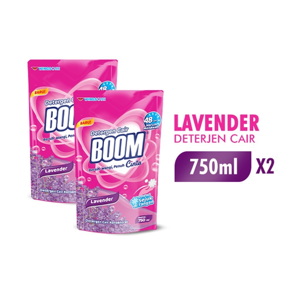 Boom Cinta Deterjen Cair Lavender 750 Ml x2