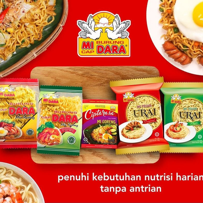 

Mi dara Mie cap Burung Dara 140gr mie mie telur Urai / Pipih / bulat