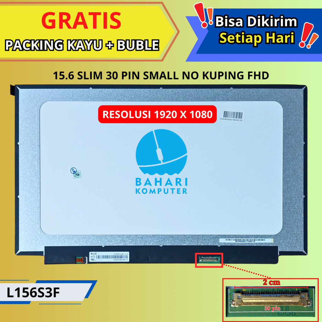 LED LCD Lenovo V15 V15-IWL V15-IKB 15.6Inch 30pin Slim Small FHD