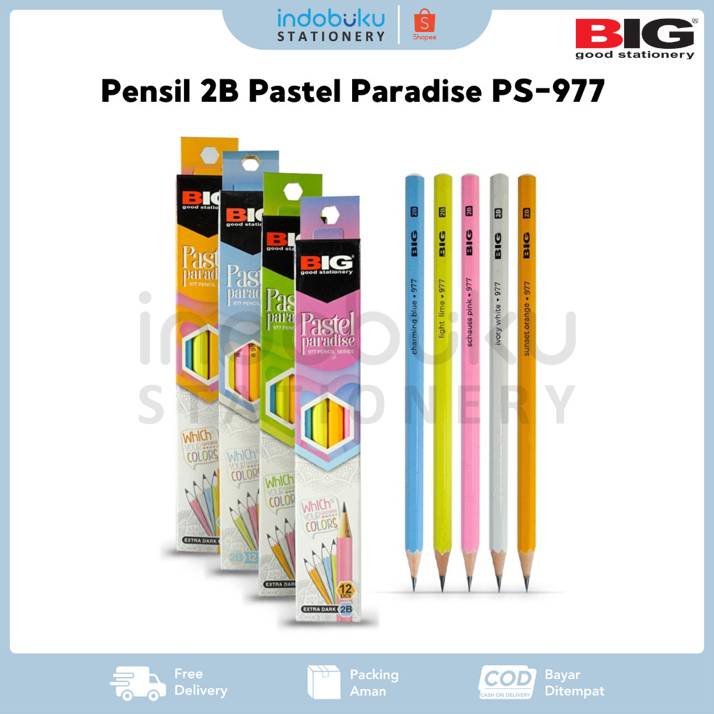 

Pensil 2B Pastel Paradise BIG Pencil Series PS-977 (1Pack Isi 12Pcs)