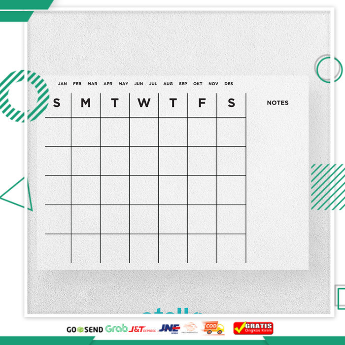 

Paling Murah Monthly Planner Akrilik | ll Planner Dinding | Schedule Board Jadl - 45 x 30 cm, Putih