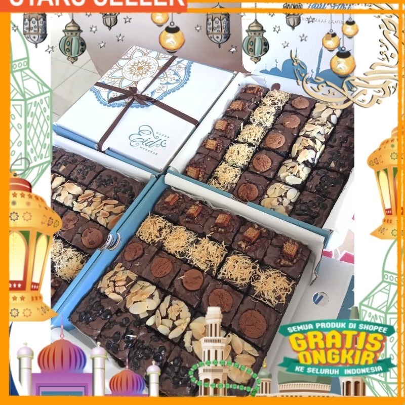 

KUE BROWNIS HAMPERS LEBARAN NATAL TAHUN BARU ULTAH ULANG TAHUN KERING MINI LUMER BITES COOKIES FUDGY BROWNIS HADIAH/ King J Snack