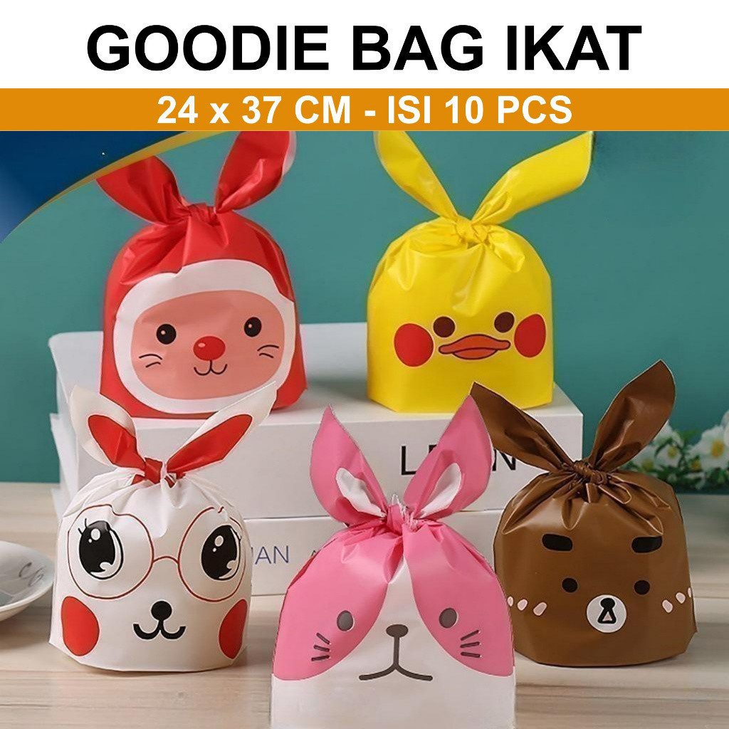 Norden - (ISI 10) GOODIE BAG IKAT 24x37 - Plastik Kemasan Ultah Ulang Tahun Hampers Tas Snack Bingki
