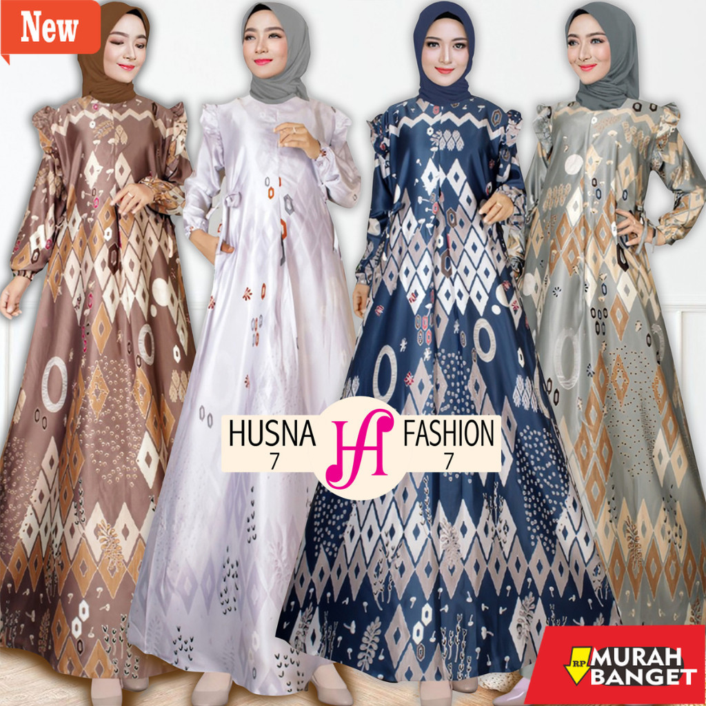 BAJU TIMUR TENGAH WANITA UNTUK LEBARAN- (COD) Husna Gamis Laura Silk Premium - Gamis Silk -Gamis Sil