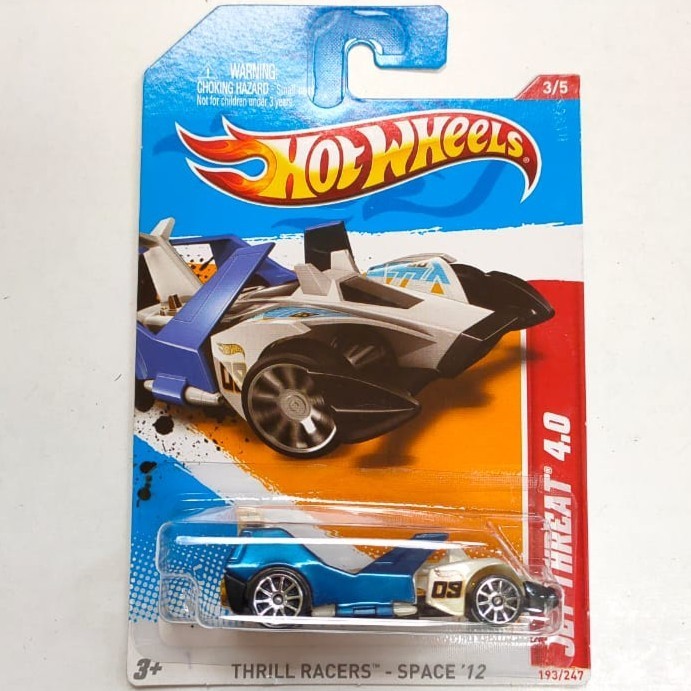 HW Hot Wheels Jet Threat 4.0 putih biru rare -DD24