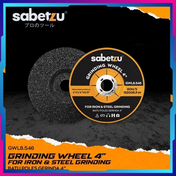 Sabetzu Batu Mata Gerinda Grinding Wheel Poles Besi 4 Inch x 6 mm