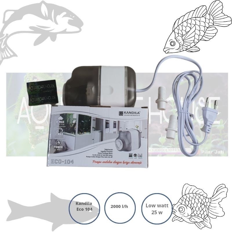 Kandila Eco 104 pompa kolam power head aquarium 2000l/h