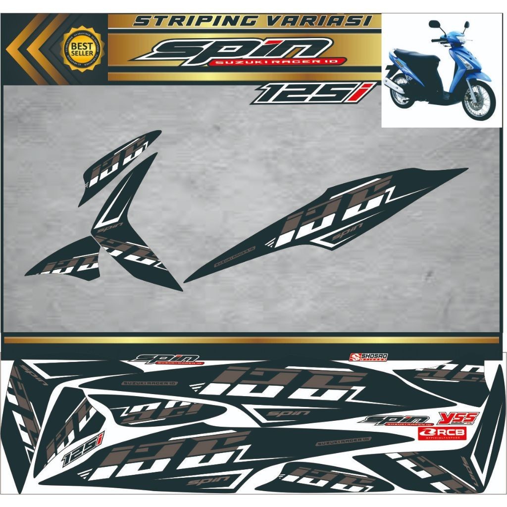 STRIPING MOTOR SPIN VARIASI STIKER SPIN 125 VARIASI