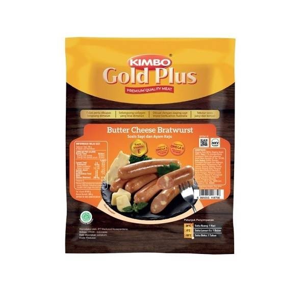 

KIMBO BEEF GOLDPLUS BRATWURST BUTTER CHEESE 360GR