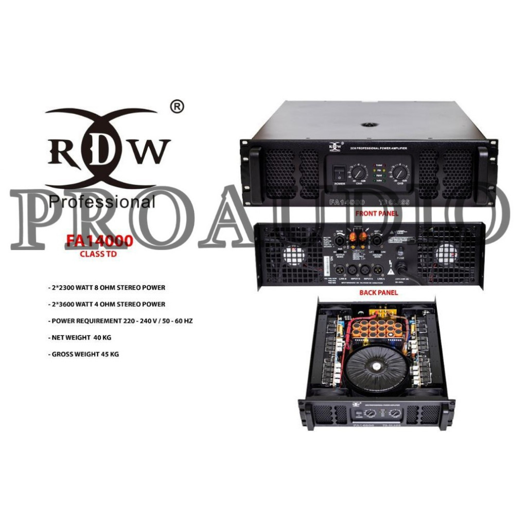 POWER AMPLIFIER RDW FA14000 CLASS TD 3600 WATT FA 14000 ORIGINAL