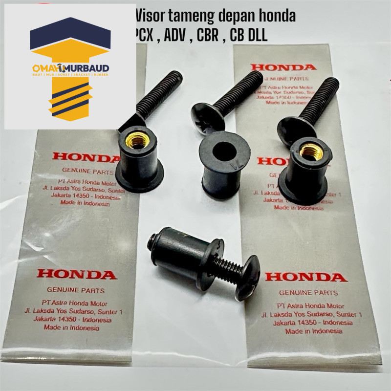 Nut Cowl Set M5 x 0.8 Mur Karet Dudukan Baut Visor CB CBR 150 R CBR 250 R LED TIGER