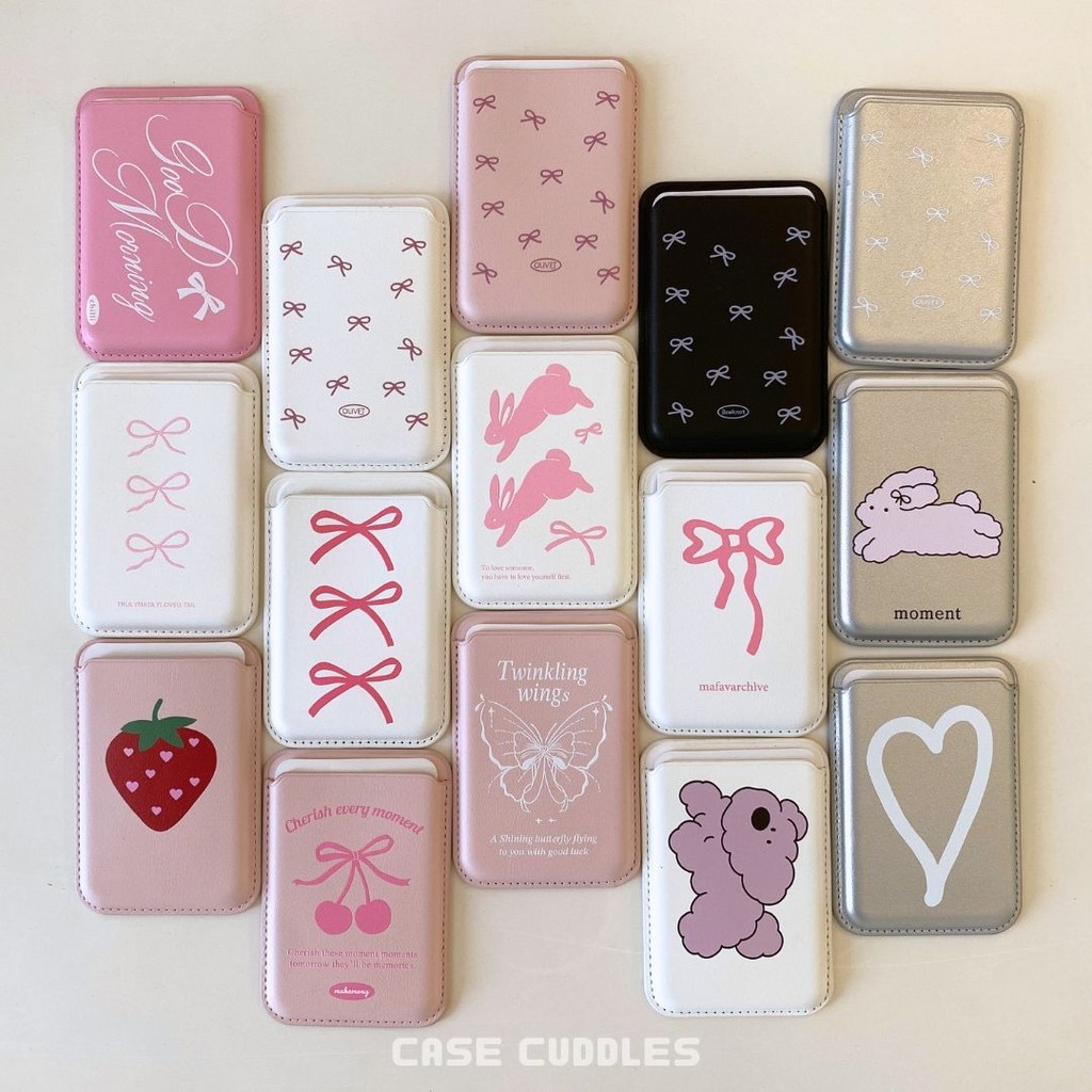 [POCKETCASE] Cute Magsafe Wallet - MagSafe untuk Case iPhone X XR XS 11 12 13 14 15 16 MINI PRO PROM