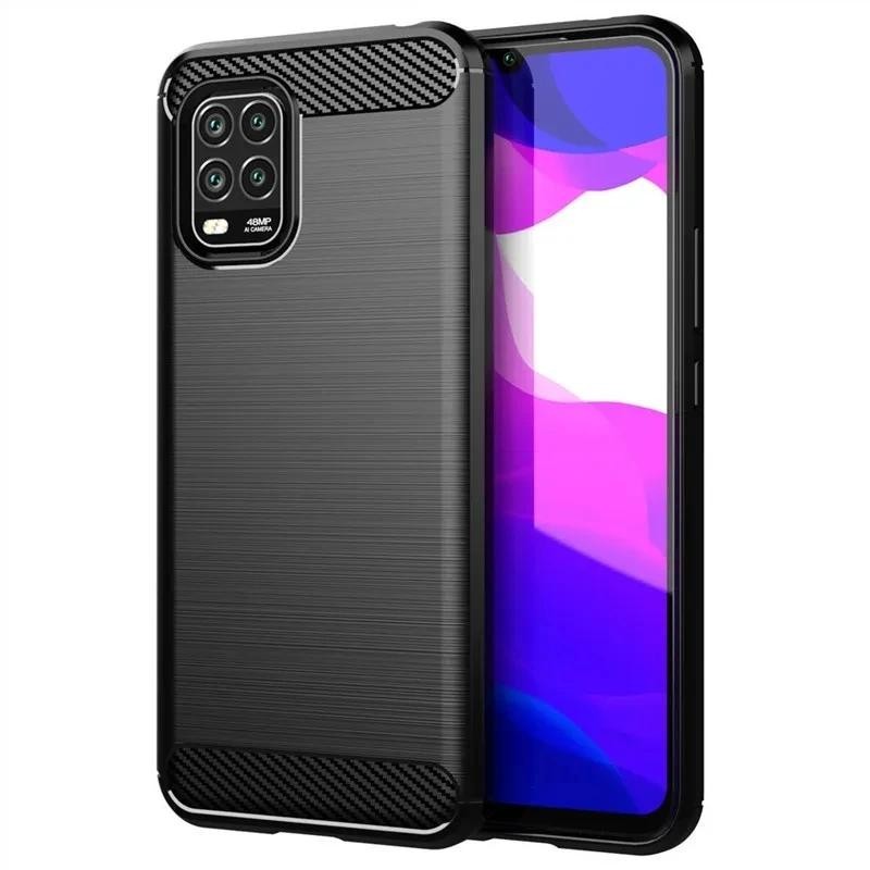 Casing HP Xiaomi Mi 10 Lite Mi10 lite mi 10lite 5g mi10lite Casing TPU Tekstur Serat Karbon Silikon 