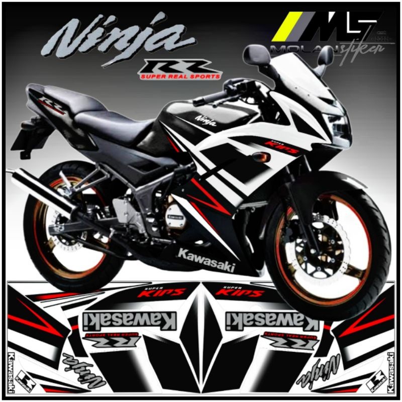 Sticker Striping Ori NINJA RR 150 SE 2015 HITAM PUTIH - NINJA RR NEW SPESIAL EDISI-NINJA RR SE 2013 