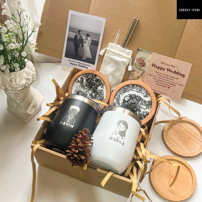 GIFTSETFORYOU HAMPERS COUPLE HADIAH PERNIKAHAN/ HAMPERS TUMBLER COUPLE CUSTOM / WEDDING GIFT/ HAMPER