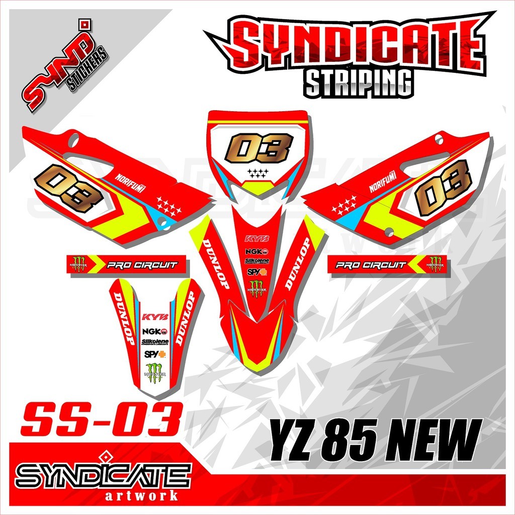 STICKER STRIPING VARIASI MOTOR YZ 85 NEW