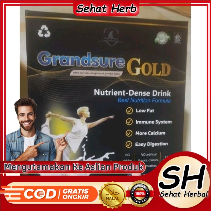 

GRANDSURE GOLD NUTRIENT -DENSE DRINK SUSU UNTUK NYERI SENDI DAN UNTUK OSTEOPOROSIS ASLI Nyeri Tulang Sendi Persendian Syaraf Kejepit Kebas Kesemutan Upright Kesehatan Tulang vitamin