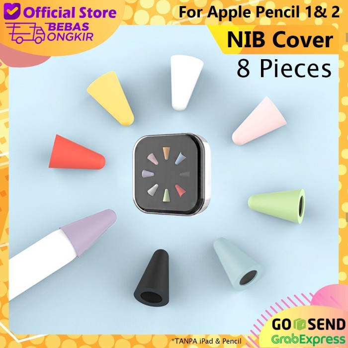 

[TERLARIS] Apple Pencil 1st 2nd Gen Nib Tip Cover Soft Case - Mix 8 Colors