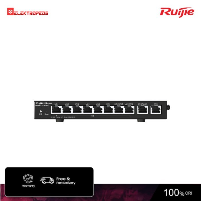 Ruijie RG-EG310GH-P-E 10 Port Cloud Managed PoE Router - Ruijie Switch - Ruijie