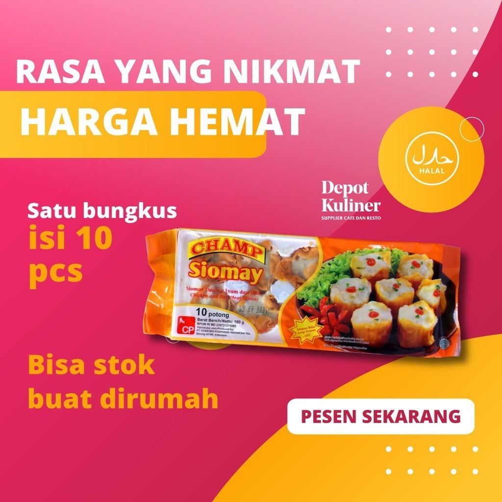 

Siomay Champ / Siomay Ayam / Siomay Ikan - Depot Kuliner Champ Isi 10 Pcs