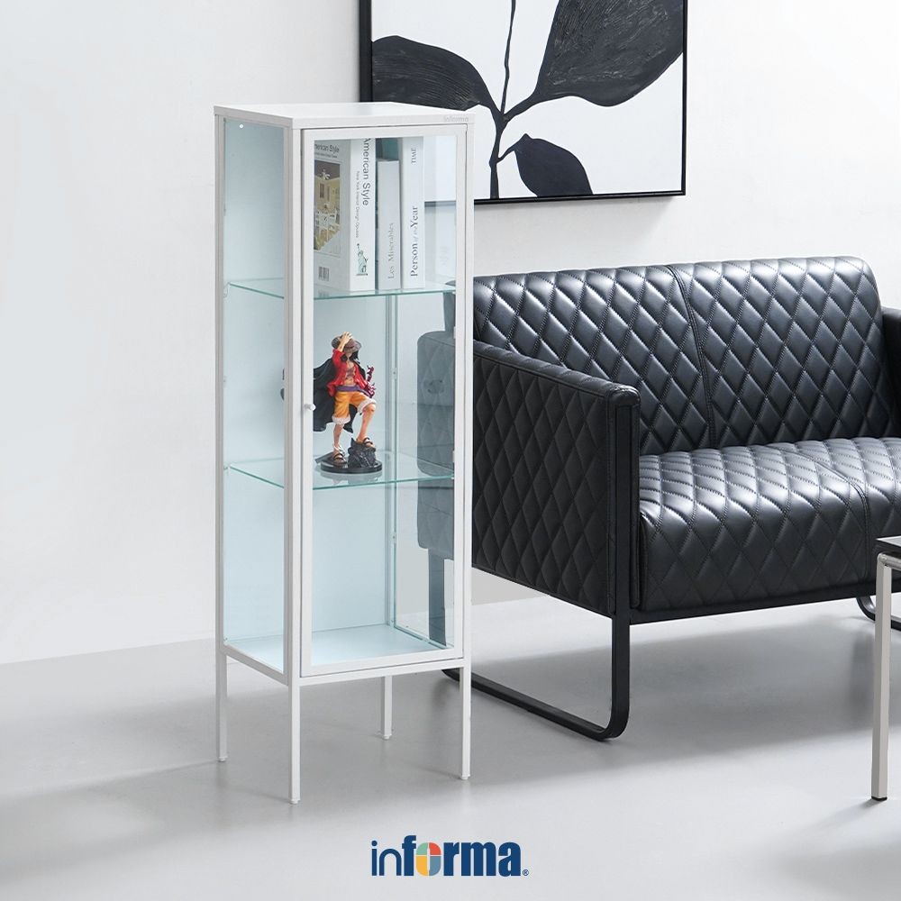 Informa Spencer Curio Lemari Pajang 3 Tingkat - Putih display cabinet kabinet koleksi pajangan furni