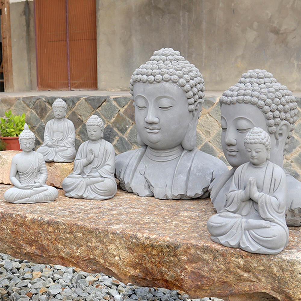 

Cement Buddha Buddha Head Figure Decoration Silicone Mold Fish Tank Landscape Creative Concrete Gypsum candle Mold Silicone