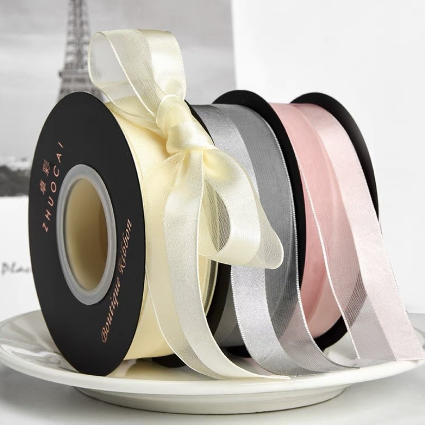 

[SDW] pekanbaru/Ribbon Pita Hampers Satin Chiffon Warna Warni per Meter / aksesoris hiasan dekorasi kado