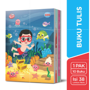 

BUKU TULIS 38 SIDU PACK ISI 10 / BUKU TULIS SINAR DUNIA MERR