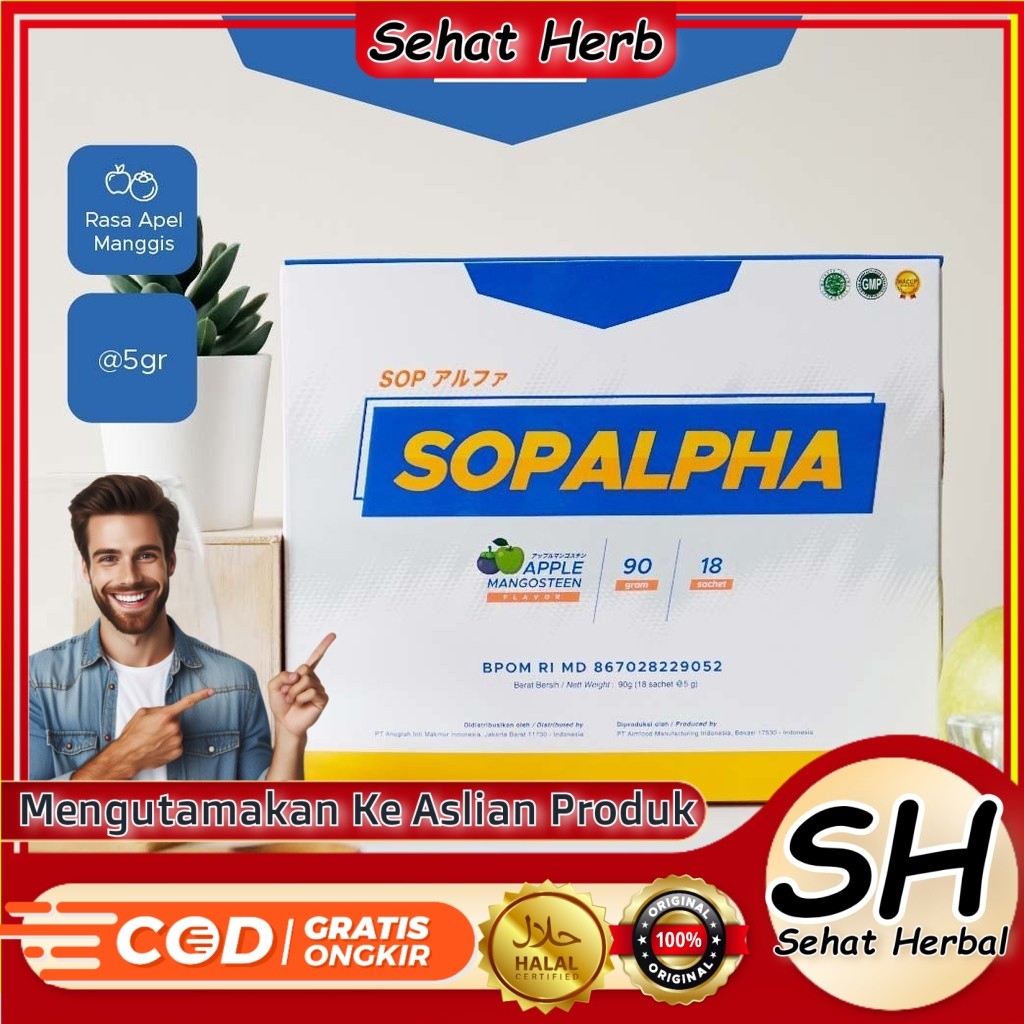 SOPALPHA - Rasa Apel Manggis Isi 18 sachet @5gr BPOM HALAL OFFICIAL STORE DARENSGOWN MAKASSAR Serbuk