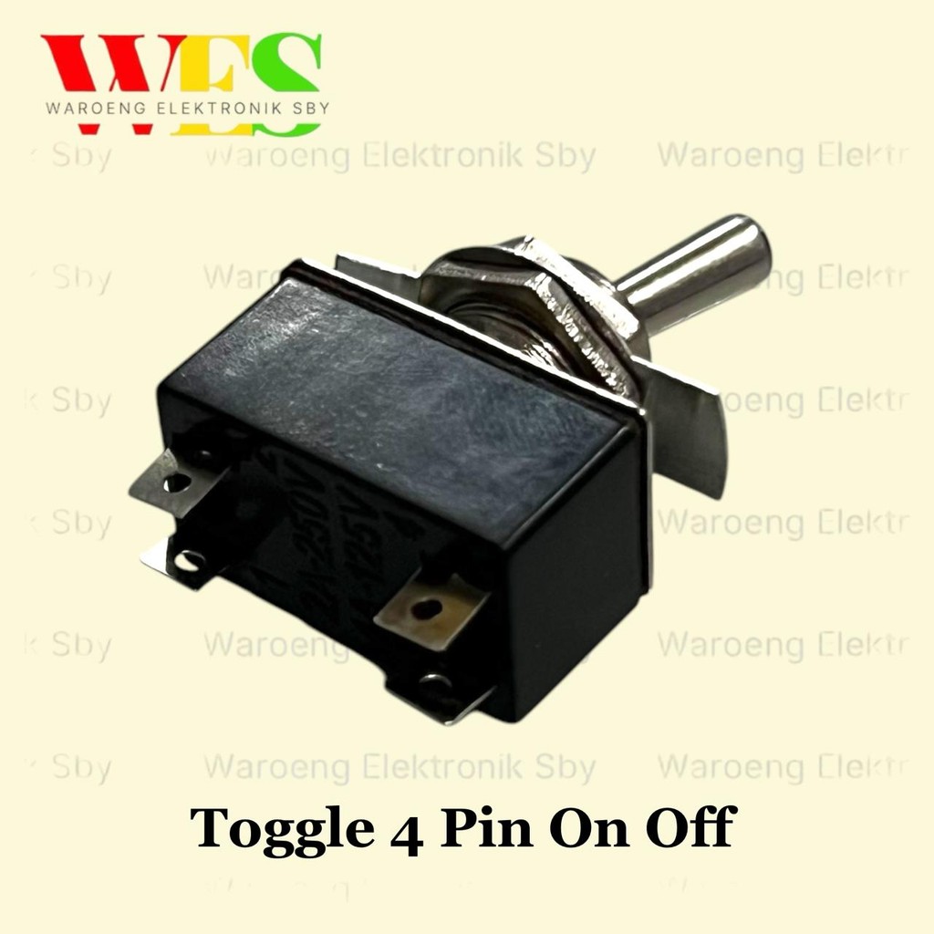SAKLAR TOGGLE 4 PIN ON OFF TOGGLE SWITCH 4P HITAM